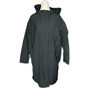 Everlane City Anorak Hooded‎ Black Water Resistant Drawstring Waist Jacket Small